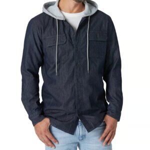 Wrangler Men's Long Sleeve Hooded Lined Flannel Shirt Jacket Size S